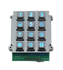 Quality Die casting vandal proof industrial backlight dot matrix USB 12 key keypad wholesale