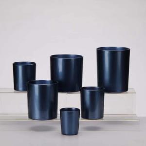 Quality 13.5cm Round Glass Jar Candle Holders Lead Free Soda Lime Glass wholesale