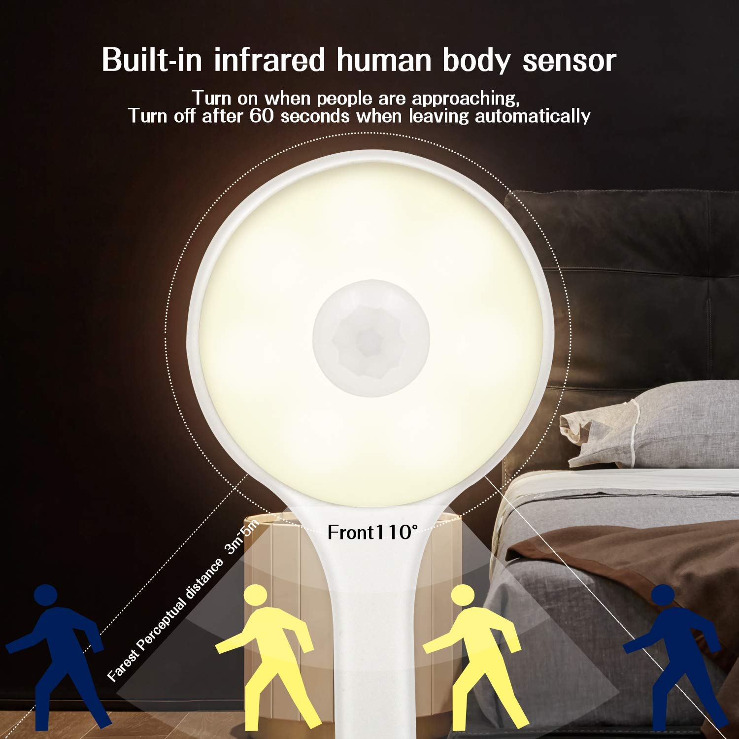 USB Reading Lamp,Keyboard Light,Motion Sensor Light,Adjust Angle Portable Flexible