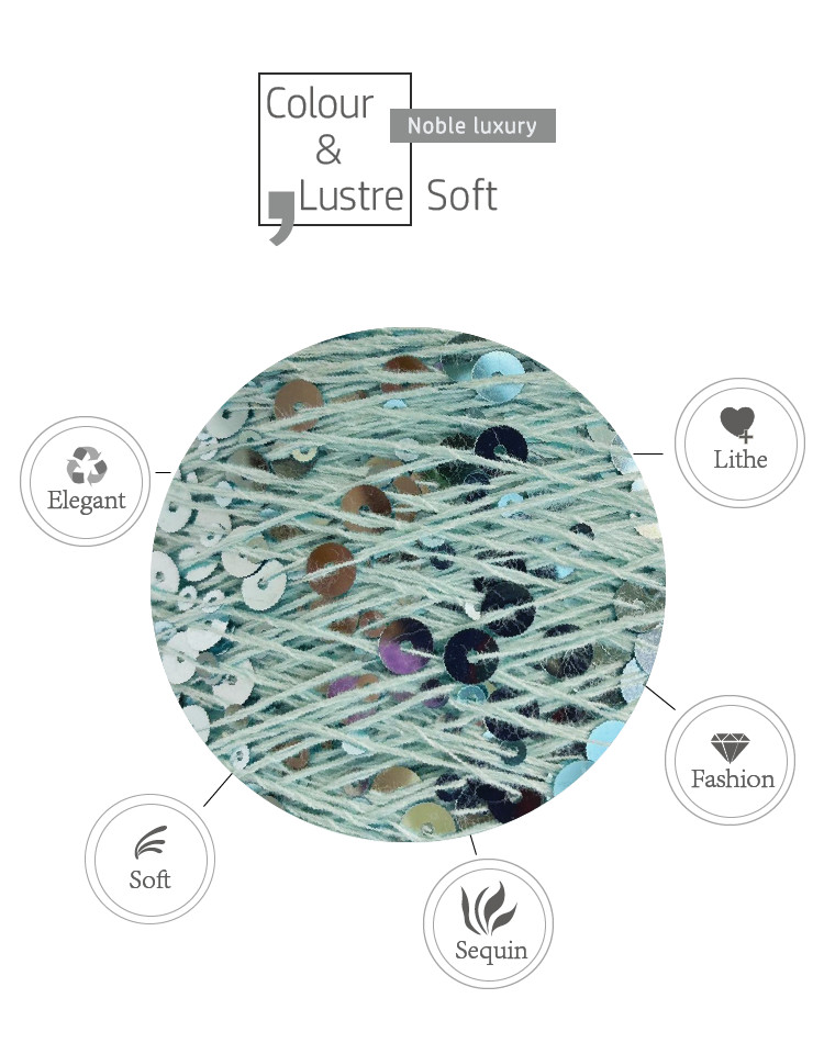 55% Cotton 45% Polyester Sequin Yarn Colorful Glitter Yarn For Bag Clothing Knitting