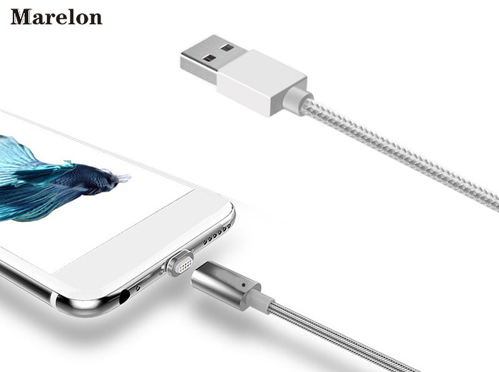 Fast Charging Magnetic USB Data Cable Micro 8 pin USB Cable for Iphone / Xiaomi