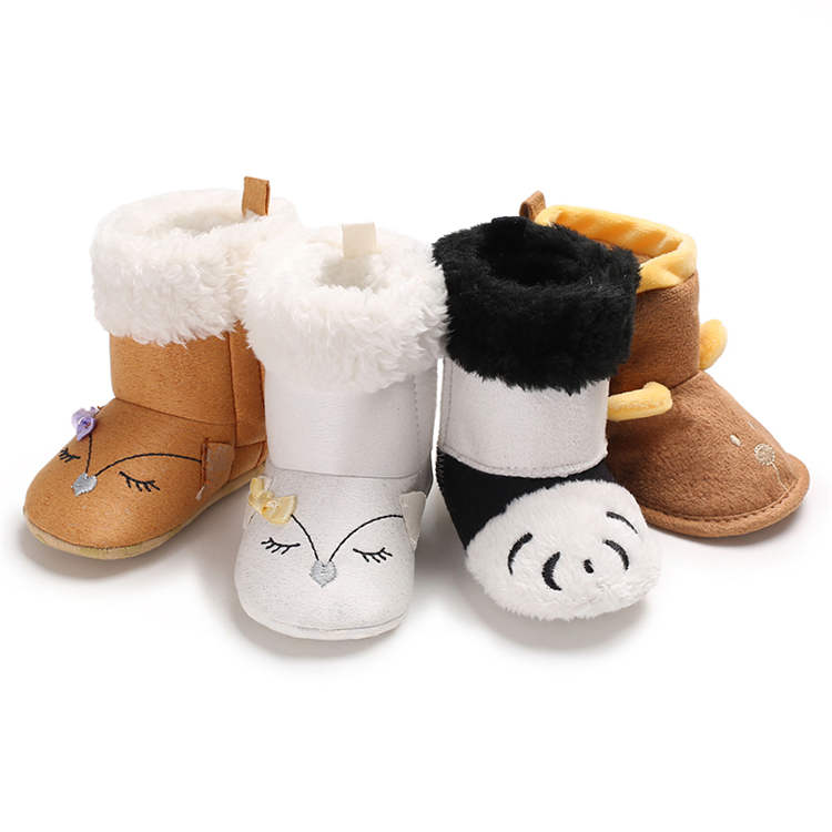 2019 winter Velvet plush 0-2 years boy and girl hook loop baby boots