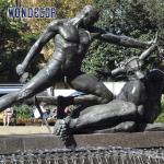 Expressive Large Bronze Sculpture Greek Mythological Figures Minotaur And