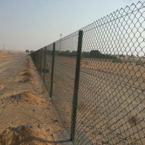 Quality Carbon Steel Cyclone Wire Fence , Blue Coated Diamond Mesh Fence Eco Friendly wholesale