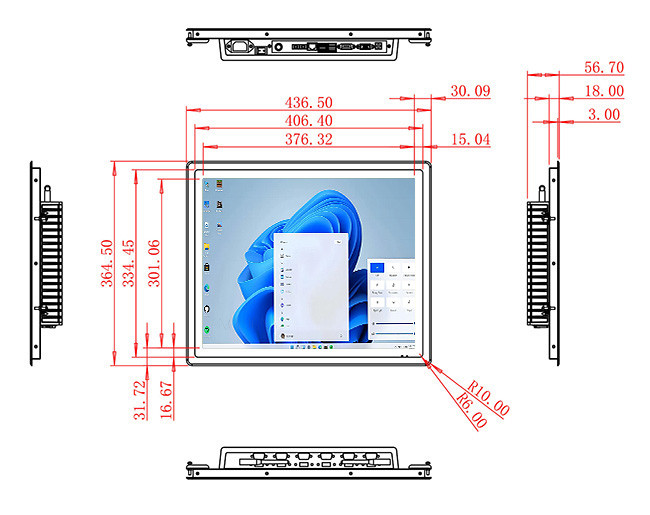 19-Inch Embedded Windows Touch Screen for Medical Diagnostics and Access Control