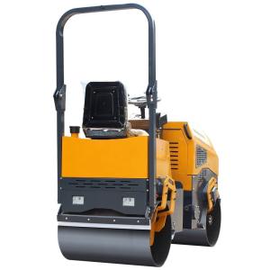 Quality 1 Ton Mini Vibratory Roller Fuel Tank Capacity 5.5L Small Double Drum Road Roller wholesale