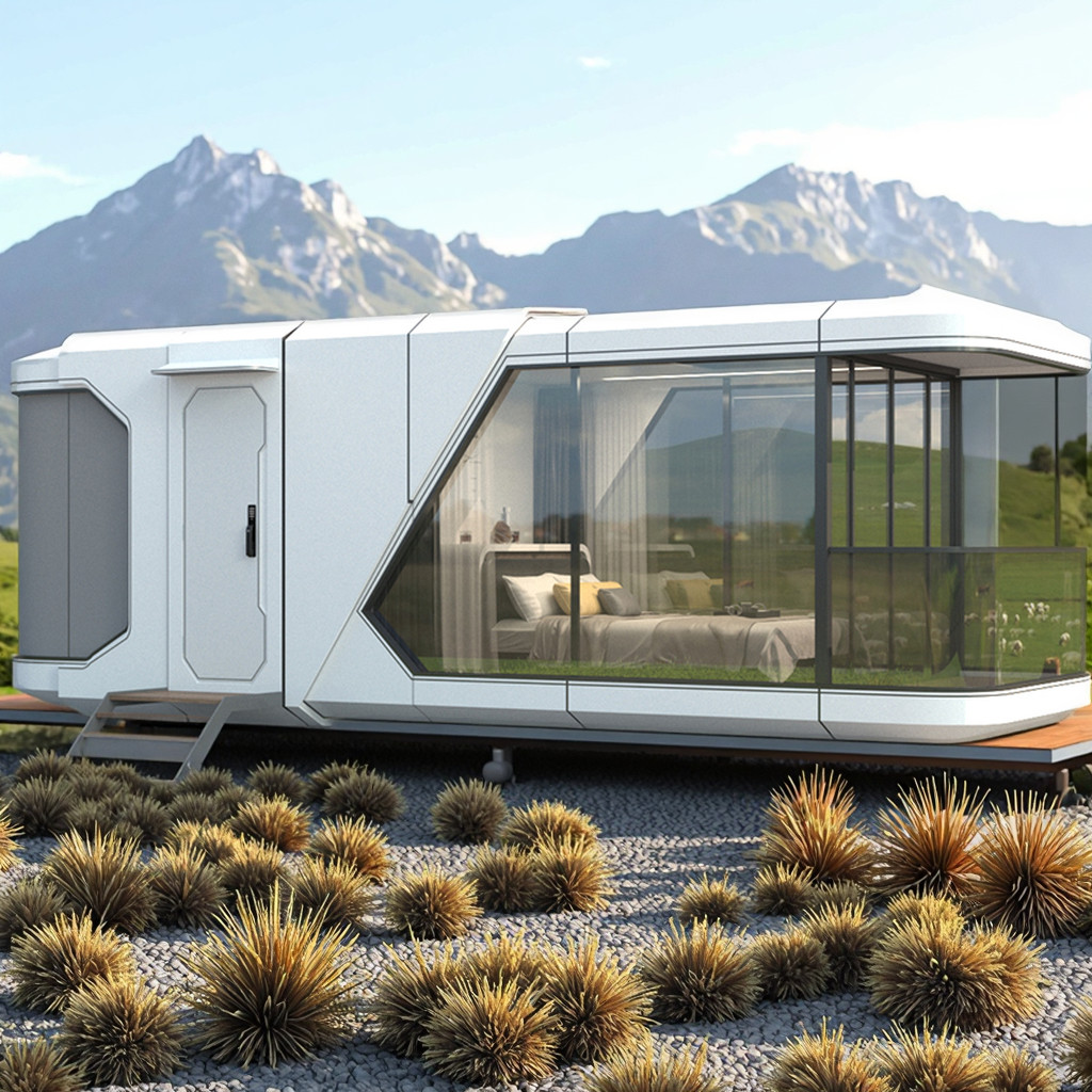 Polyurethane Foam Insulation Mobile Capsule Houses Easy And Fast PVC Floor