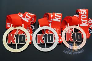 Quality Spinning And Rotating Bespoke 10K Metal Award Medals For Maration , Sports Events wholesale