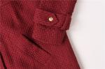 Stockpapa Autumn Winter Ladies Knit Burgundy Longline Blazer
