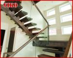 Straight Stringer Staircase VK07S Tempered Glass, 304 Stainless steel glass