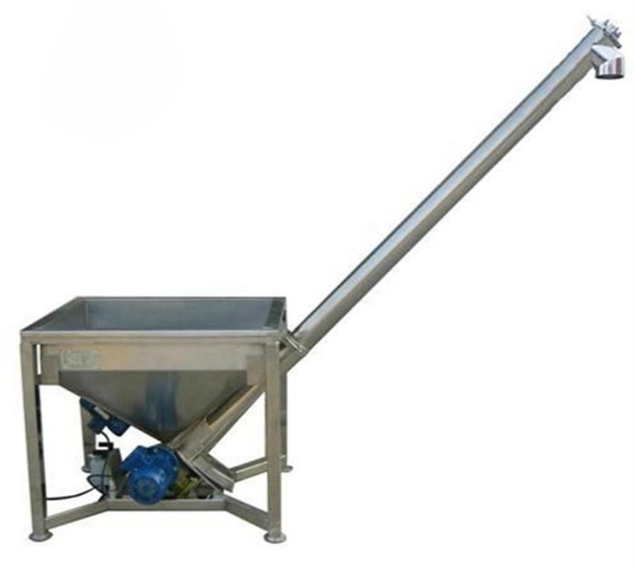OEM Adjustable Height and Speed Stainless Steel Screw Auger Conveyor with Small Hopper