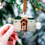 handcrafted Christmas Pet Photo Memorial Ornament UV print