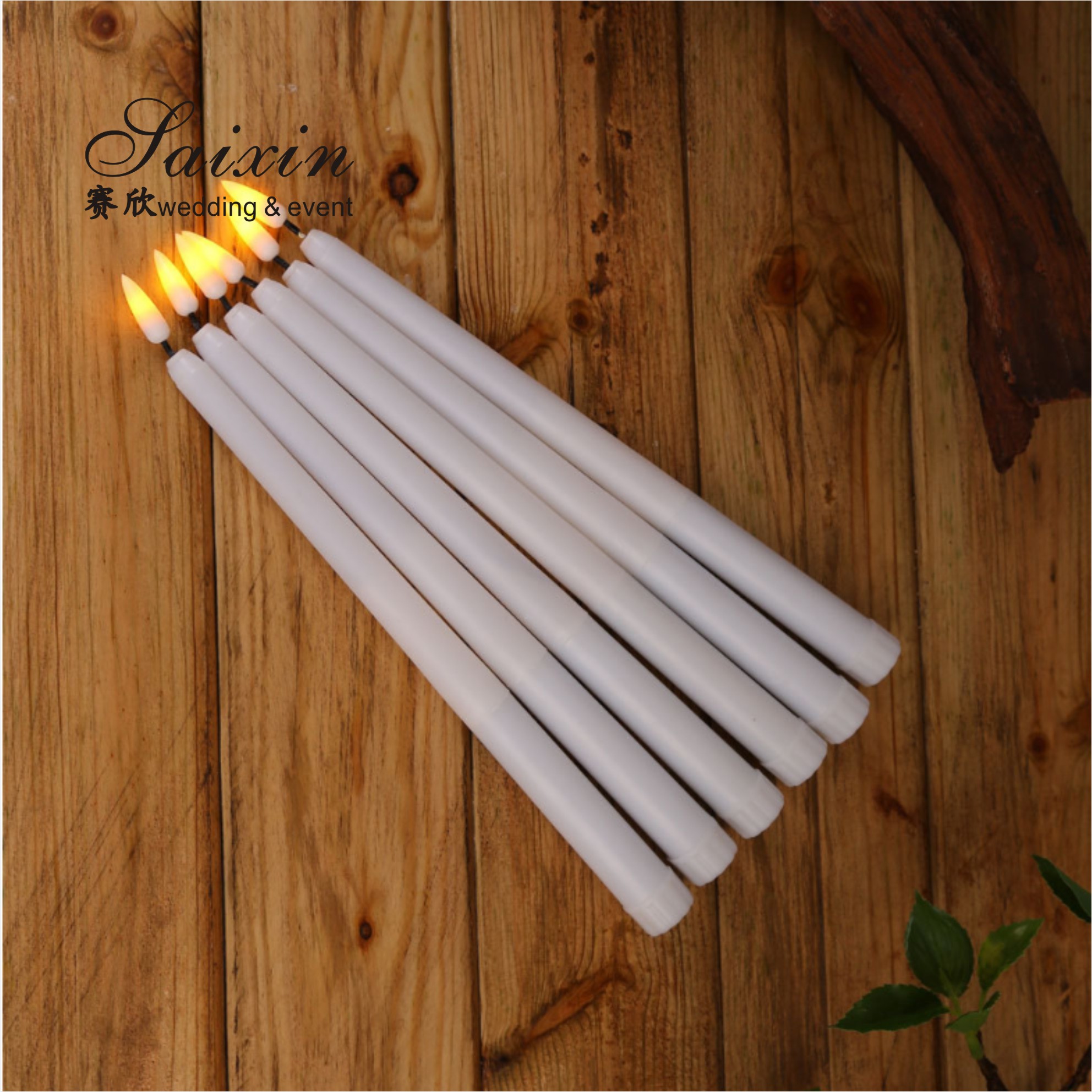 Cheap event decoration plastic battery operated moving flame led pillar candles