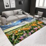 Factory sale Polyester fibers living room center area rug Landscape pattern