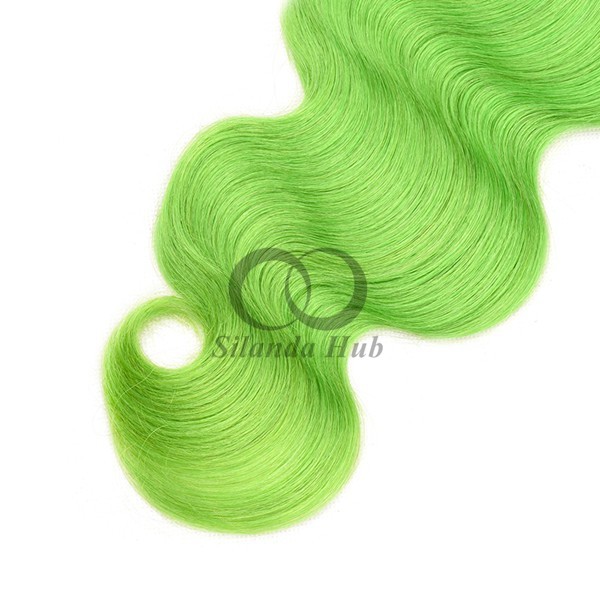 Green Body Wave Remy Human Hair Bundles Sew In Weave Bundles Brazilian Bundle Deals