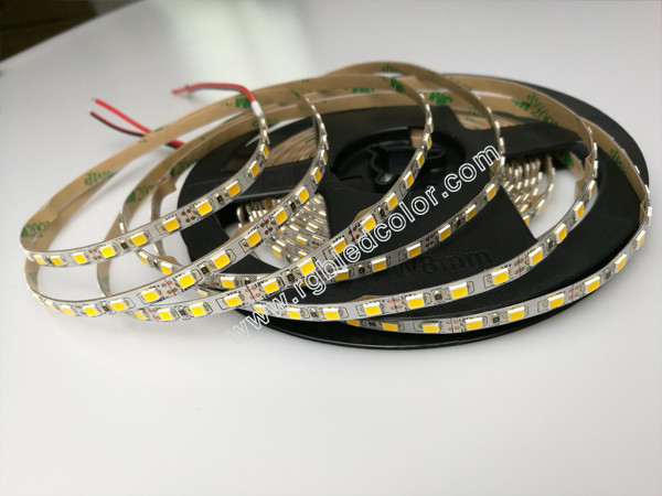 5mm pcb 2835 ww/nw/w high brightness led strips light 60led/m 14.4w