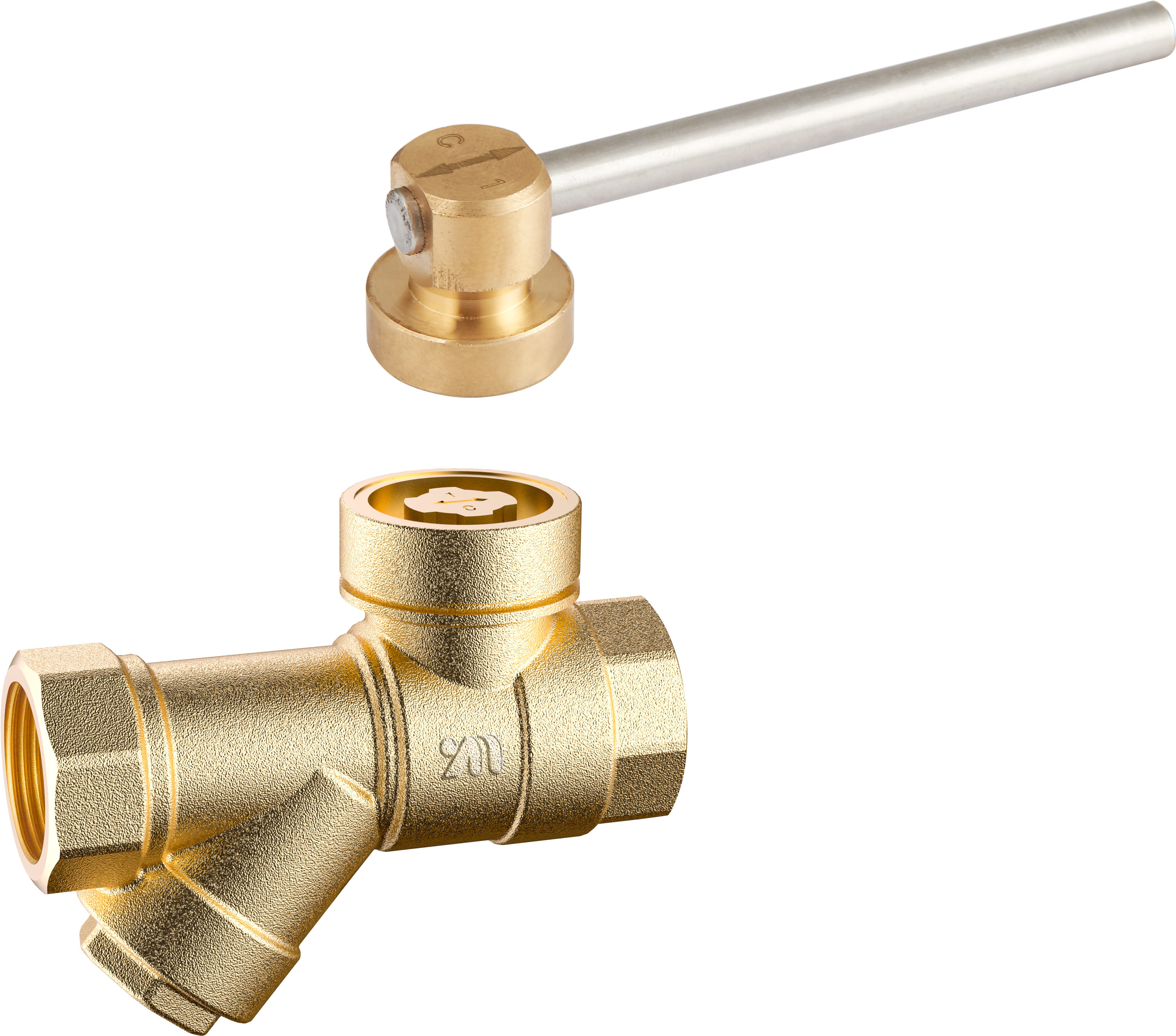 1203 One way Magnetic Lockable Brass Ball Valve with Stainless Steel Strainer and Optional 12-C6 Mech. Code Lock Cover