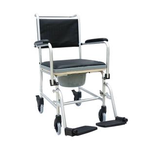 Quality Foldable Shower Aluminum Commode Chair With Wheels wholesale