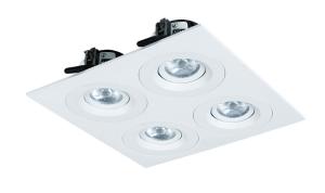 Quality Four Lights 36W Square Gimbal LED Downlight High Luminus 2500lm wholesale