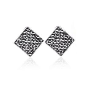 Quality Thailand Silver Pave Marcasite Stud Earrings Women's Vintage Jewelry (E11063) wholesale
