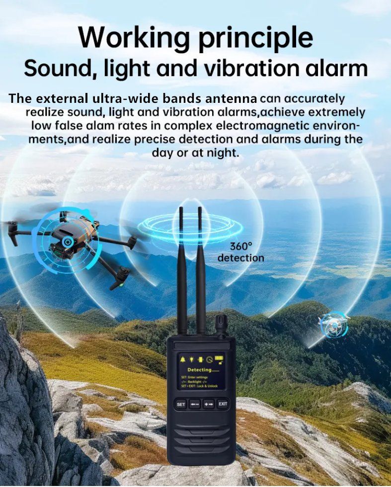 Portable 400MHz-4.5GHz 4.84GHz-6.09GHz Full Band Drone Detection System Wireless Signal Detector
