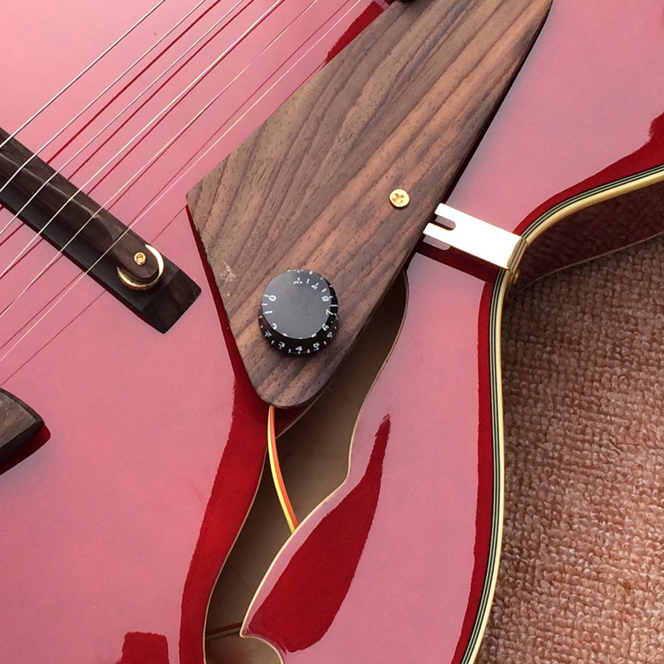 Custom jazz hollow electric guitar, A piece of pickups Jazz electric guitar, free shipping