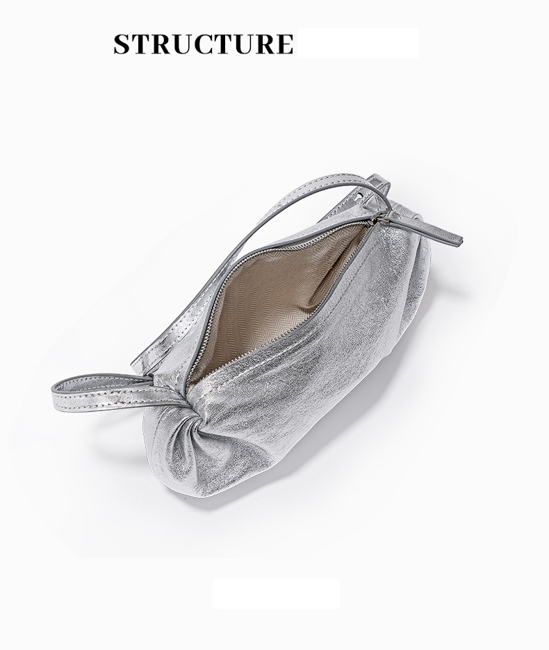 All Seasons Soft Leather Pleated Cloud Bag Korean Style Shoulder Crossbody in Fashion