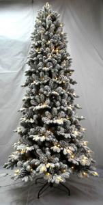Quality 7.5 Foot PE Pinecone Christmas Tree With White Downy Shawl wholesale