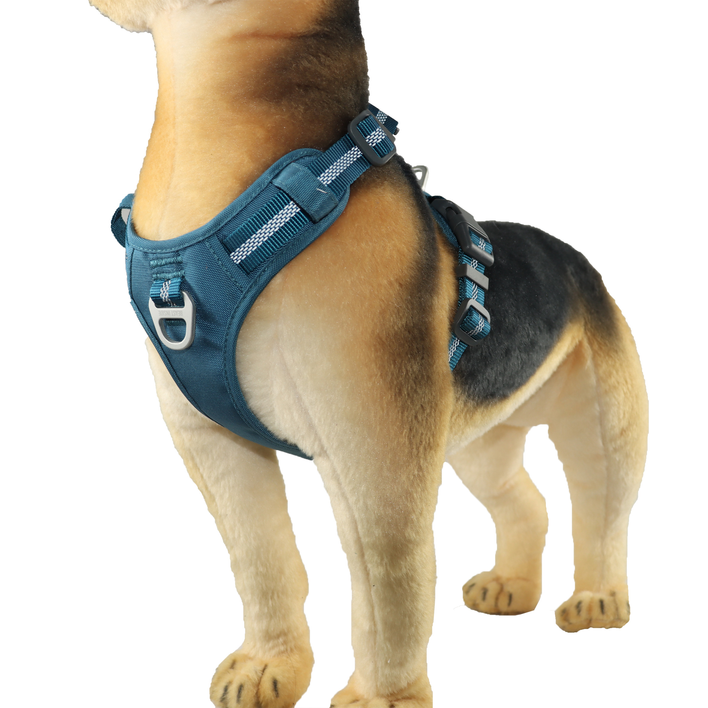 16 Inches Custom Blue Emergency Escape Proof Dog Harness For Small Dogs Tear Proof Anti Escape