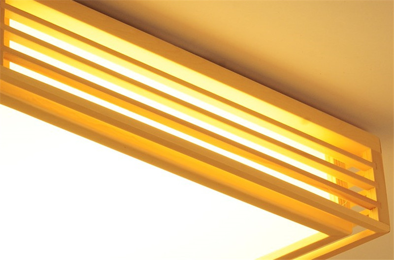 Natural wood living room lamp Japanese style led home ceiling light(WH-WA-35)