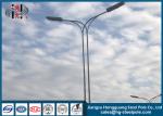 Anti - Rust Tapered RAL Parking Lot Led Light Poles Powder Coated Double Arm