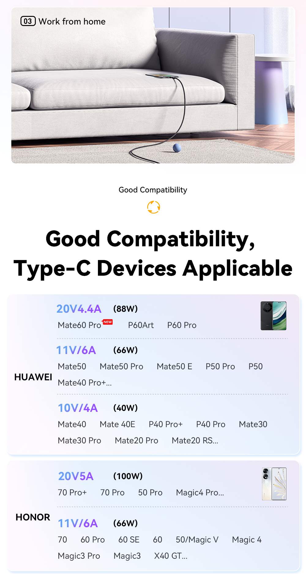 Nylon TPE Material A-C USB A To C Cable 100W ESSAGER ES-X46 Series