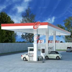 Quality Fireproof Steel Space Frame Structure Building , Gas Station Steel Structure Building wholesale