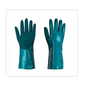Quality Sandy Nitrile Coating Green Chemical Resistant Gloves wholesale