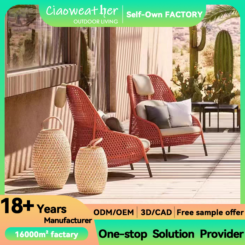 Villa Balcony Garden Furniture Fashion Outdoor Rattan Sofa for Hotel and Home