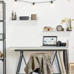 Wall Organizer L-Shaped White Metal Floating Shelf Modern Heavy Duty Wall Mount