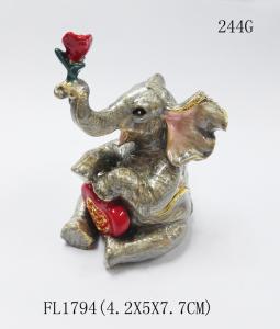 Quality Pewter Golden wedding favors gifts elephant trinket jewelry box wholesale