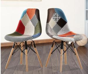 Quality Mid Century Modern Upholstered Dining Chairs With Nordic Patchwork Design wholesale