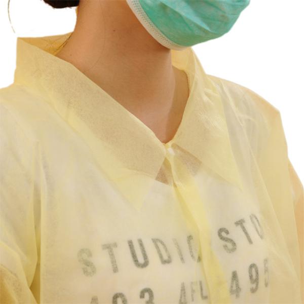 disposable nonwoven medical surgical lab coat collar and cuffs(knitting)