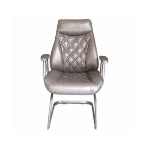 Quality High Back Antique Retro Leather Office Desk Chair With Arms No Wheels wholesale