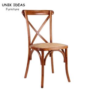 Quality Nordic Mordern Wooden X Cross Back Chair Wedding Banquet Furniture Bentwood Chairs wholesale