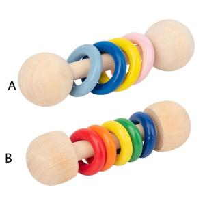 Quality Gym Rodent 10.7cm Wooden Rattle Ring Montessori Wooden Teethers Safe wholesale