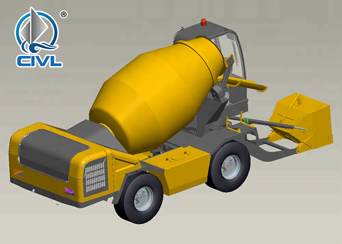 4 Cubic Meters Self Loading Concrete Mixing Equipment With New Condition Yellow Color