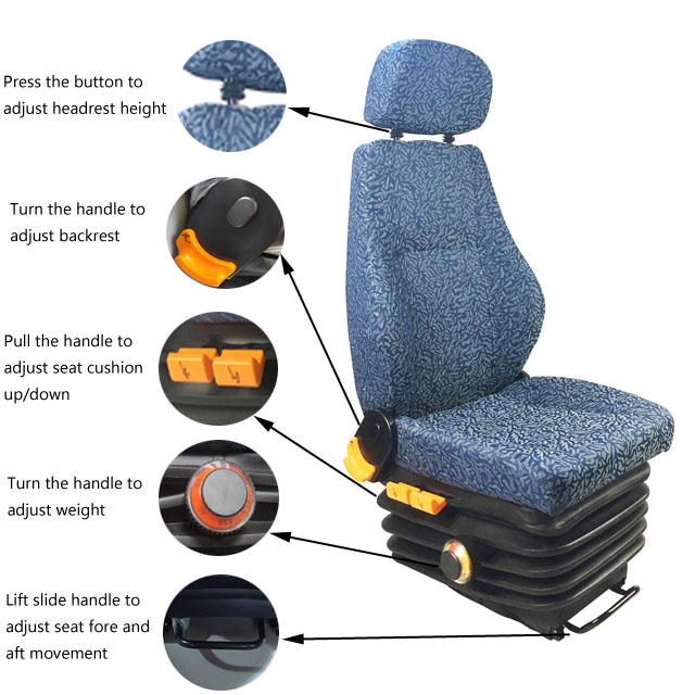 Adjustable Suspension Seat Industry Linkage Platform Coal Loader Seat