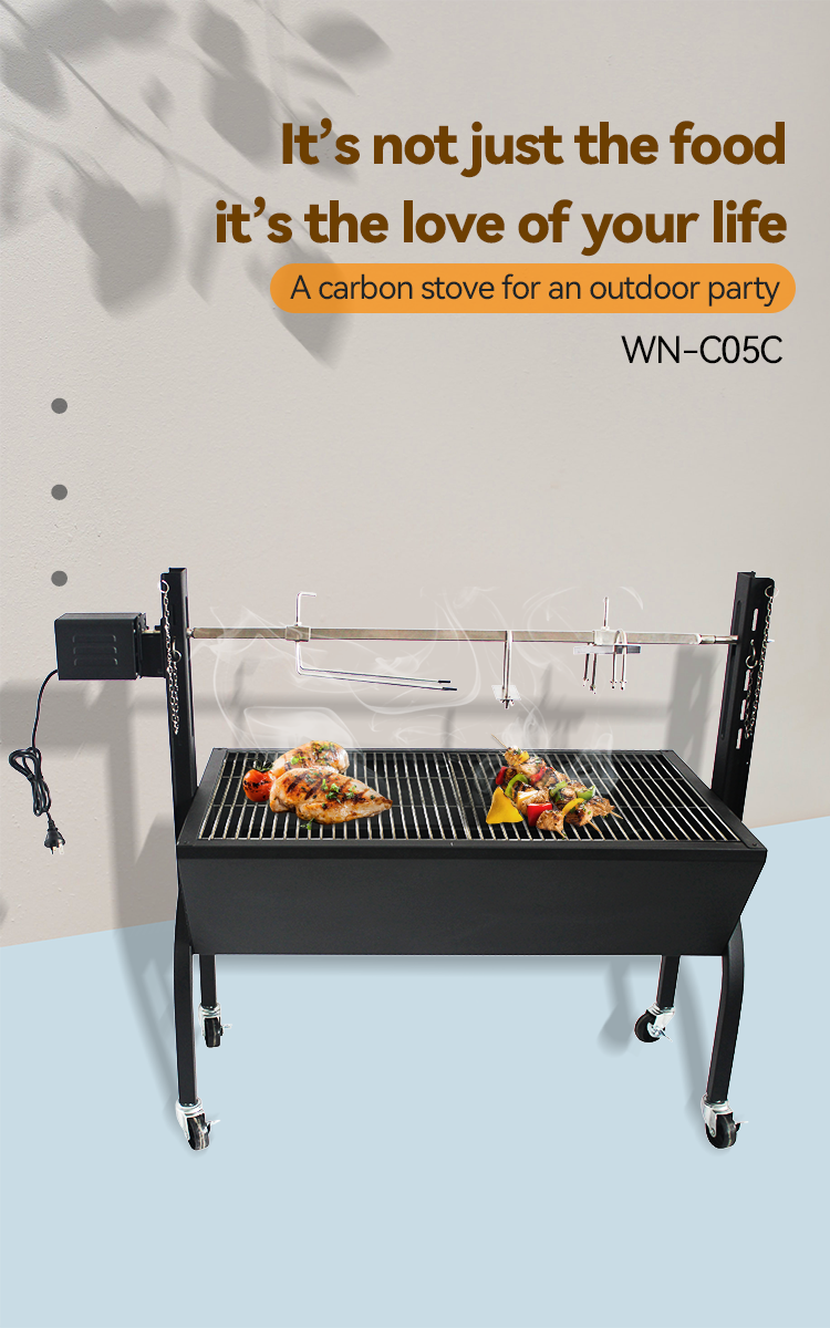 Suckling Pig Lamb Skewer Roast Chicken BBQ Grill with Oxygen Depletion Safety Device