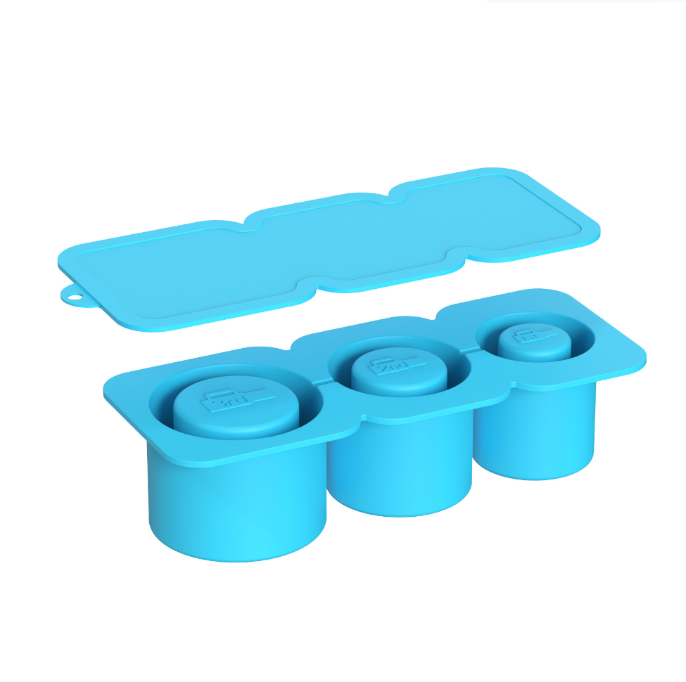 Silicone Ice Maker With Lid for 3 Hollow Cylinder Ice Molds Sustainable and by Stanley