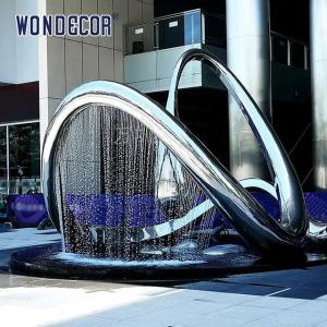 Quality Large geometric circular fountain stainless steel sculpture in the square wholesale