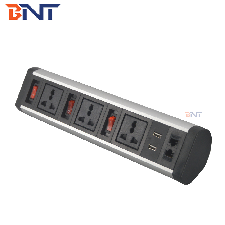 Office clamp on table dual usb charger desk table clip clamp socket for office furniture