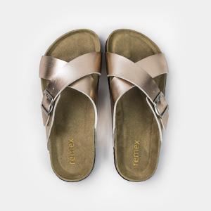 Quality Leather Strap Womens Sliders Size 9 , EVA Sole Adjustable Slides Womens wholesale