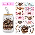 Valentine'S Day UV DTF Cup Wrap Transfers For Cups Wraps Libbey Glass Spanish